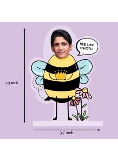 CONFETTI GIFTS Confetti Gifts Customized Acrylic Photo Bee Standee 375 x 45 inches Birthday Gift for women sister friends Personalized Gift for Kids Funny Photo Frame Caricature Standees for your Siblings  - Image 3