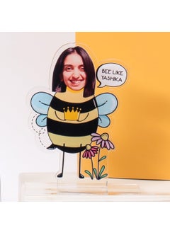 CONFETTI GIFTS Confetti Gifts Customized Acrylic Photo Bee Standee 375 x 45 inches Birthday Gift for women sister friends Personalized Gift for Kids Funny Photo Frame Caricature Standees for your Siblings  - Image 1