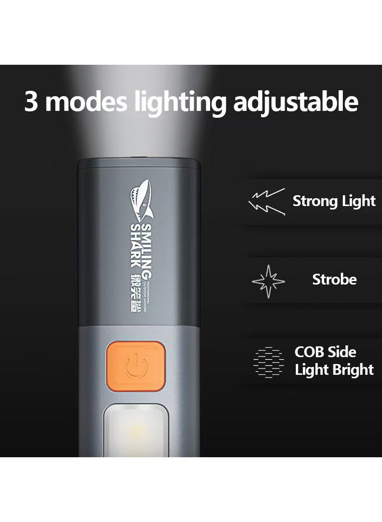 SMILING SHARK مصباح يدوي صغير جداً AAA 100 لومن LED فائق السطوع مع مشبك جيب مصباح تكتيكي - Image 4