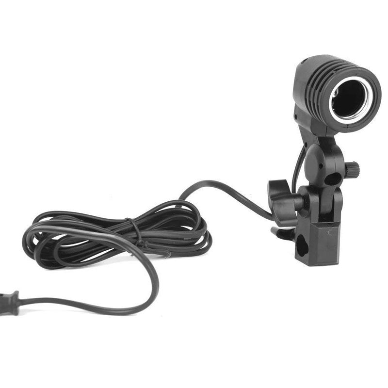 Schsteindar ® مصباح ضوء التصوير لمبة حامل مفرد مقبس E27 قاعدة حوامل استوديو قابس الاتحاد الأوروبي، أسود مع محول قاعدة لمبة E27 إلى B22، حامل لمبة بلاستيكي - Image 5