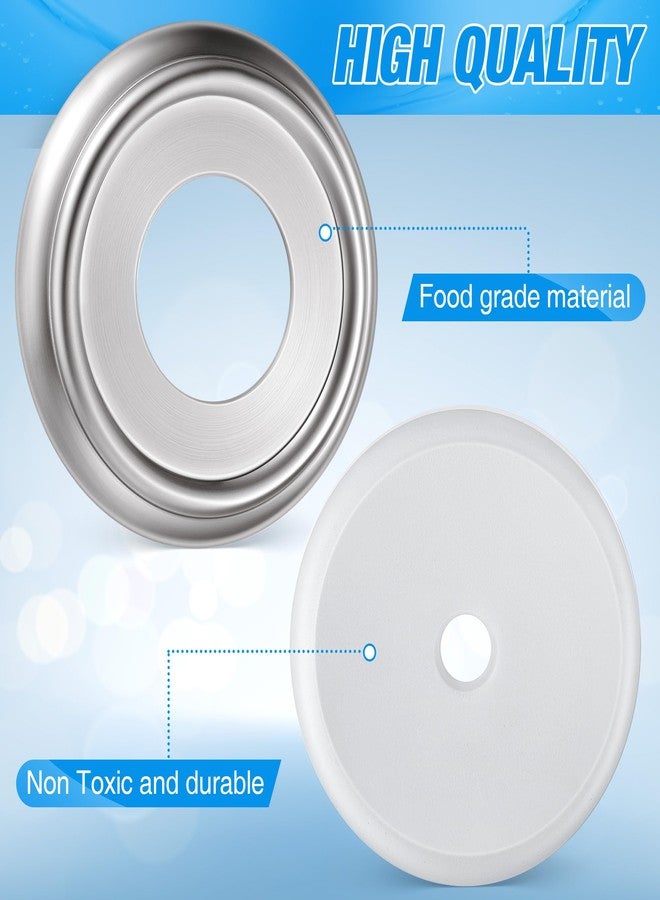 Dreyoo حلقة غطاء صنبور حوض الاستحمام المعدنية من Dreyoo، حلقة لوحة زخرفة صنبور حوض الاستحمام مع قطعة واحدة من حشية الرغوة، مقاس داخلي 1-1/2 بوصة وقطر خارجي 3-5/8 بوصة (نيكل مصقول) - Image 2