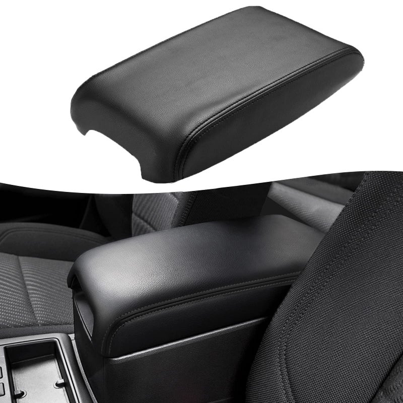 KBH Center Console Armrest Cover Replacement for Toyota Camry 2012 2013 2014 2015 2016 2017 Vinyl Leather Car Arm Rest Replace Skin Upholstery Black Leather Part Only