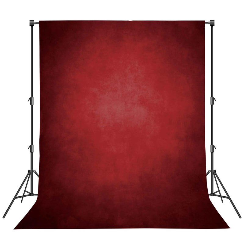Haboke Abstract Professional Photography Backdrop for Portrait Photo Props Booth Background Photoshoot Studio with Polyester Fabric Roller Pocket on Top (8x10ft,Red,No Stand) - Image 1