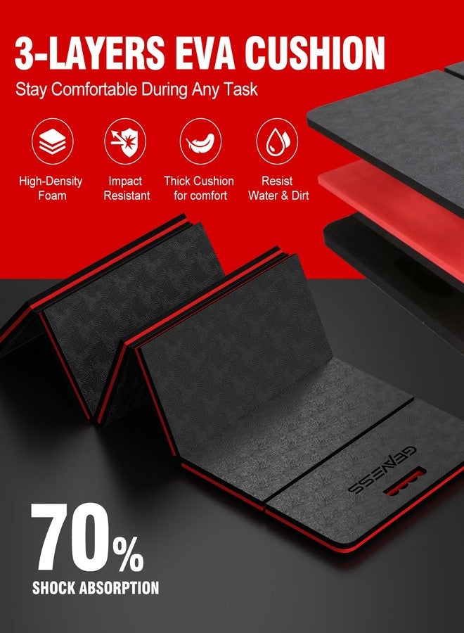 GEAVESS 1.1 inch Thick Kneeling Pad, Mechanic Automotive Kneeling Pad Foam Kneeling Pad for Gardening Garage with Handle - Image 2