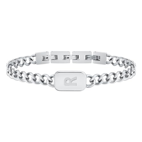 VNOX Initial Silver Bracelet for Men - R Letter Name Mens Cuban Link Chain Bracelets Wristband, Stainless Steel Bracelets for Men Teen Boys, Personalized Jewelry Gifts for Dad Boyfriend Son Husband - Image 1