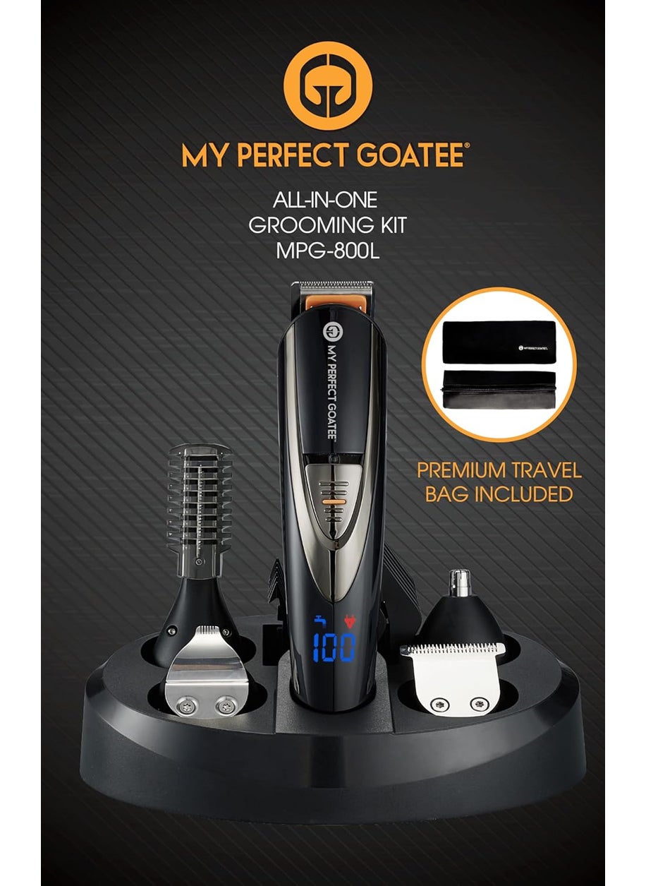 My Perfect Goatee My Perfect Goatee 13in1 Mens Grooming Kit  LED Display Beard Trimming Kit with Travel Bag Charging Stand  More  Waterproof Cordless Electric Trimmer for Nose Body  More  Ideal Gift Set 