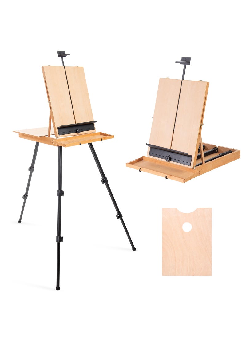 Falling In art Falling in Art Large French Style Easel  Portable Field and Studio Sketchbox Plein Air Adjustable Tripod Easel with Detachable Drawer for Display Painting Sketching 