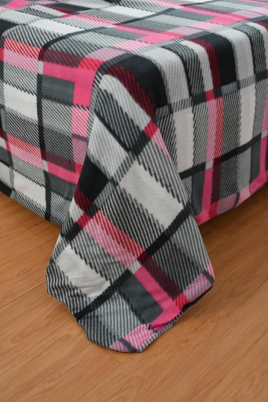 MORADO MORADO Double Bed Woolen Fabric Checkered Quilt CoverDuvet CoverRajai CoverBlanket Cover for Winter 90100 Inches Grey - Image 5