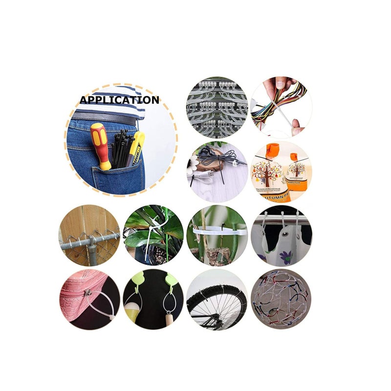Zikra Cable Zip Ties, Black Standard Self-Locking Nylon Cable straps Plastic Wire Wrap Heavy Duty Ties, Multi Purpose Industrial Grade Cable Wire Ties - Image 5