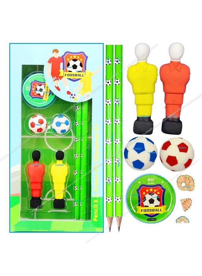 FunBlast Stationary Kit - Football Theme Stationary Set for Kids, Pencil, Sharpener, Eraser Set for Kids, Boys and Girls, Birthday Return Gift Stationary Set (Multicolor) - Image 1