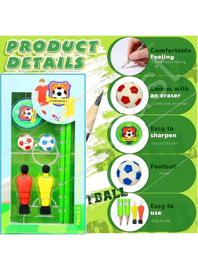 FunBlast Stationary Kit - Football Theme Stationary Set for Kids, Pencil, Sharpener, Eraser Set for Kids, Boys and Girls, Birthday Return Gift Stationary Set (Multicolor) - Image 2