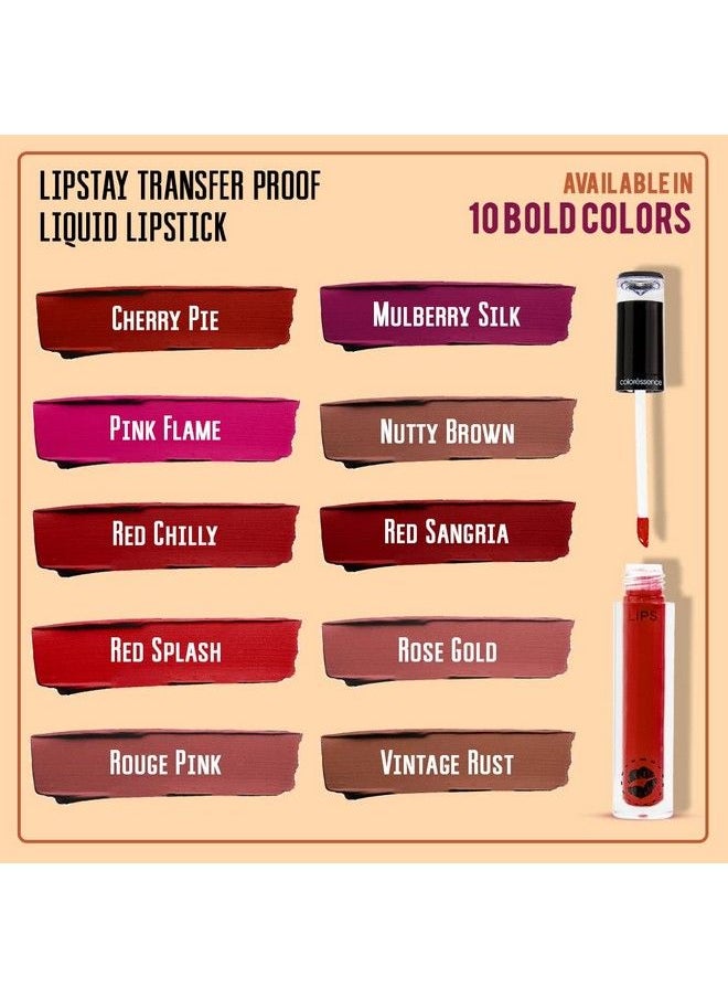 Coloressence Lipstay Tranfer Proof Matte Finish Highly Pigmented Deep Color Liquid Lipstick Ltp3 4 Ml (Pink Flame)  - Image 4