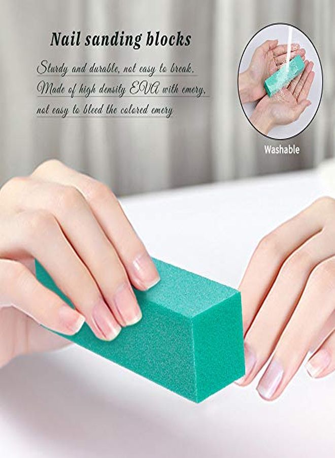 MORGLES Les And Buffers,Morgles Professional Manicure Tools 6Pcs Rectangular Nail Buffer Blocks 6Pcs 100/180 Grit Nail File 2Pcs Brush For Natural Acrylic Nails,14Pack(Multicolored) - Image 4
