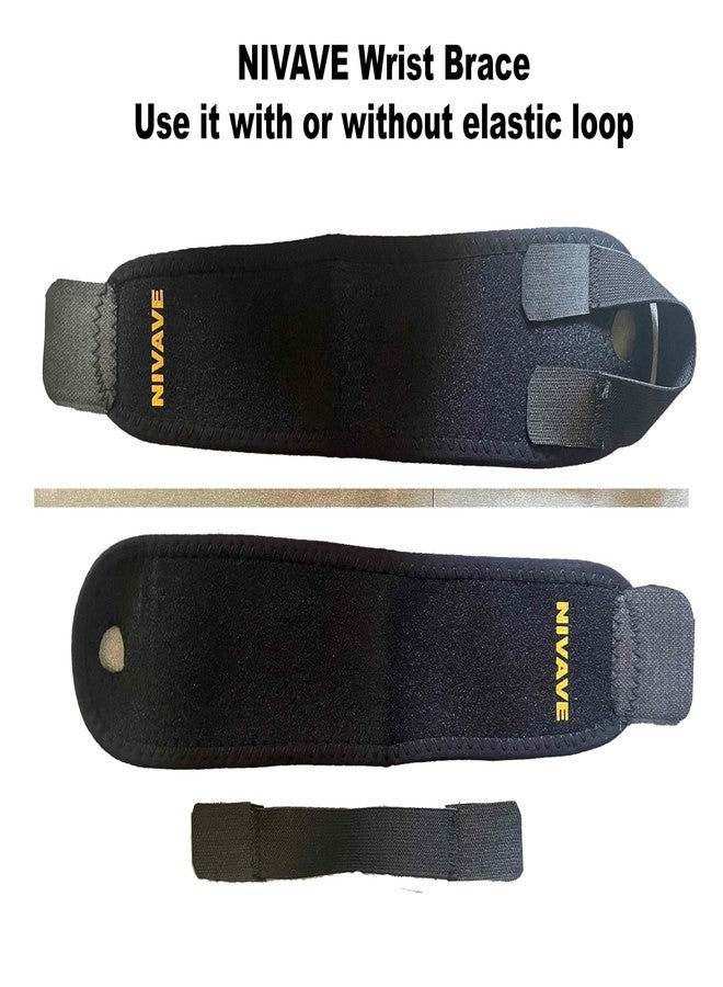 Nivave Wrist Support Brace Neoprene Stretchable with Thumb Loop, Pain Relief and Stability (Single PIece, 1, Black, One Size) - Image 2