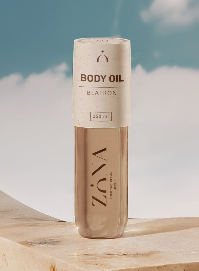 ZONA Luxury Body Oil Scented with Byredo Black Saffron Deep Hydration and Luxurious Shine Blafron 150 ml - Image 2