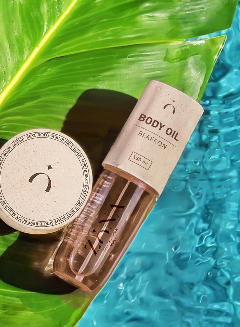 ZONA Luxury Body Oil Scented with Byredo Black Saffron Deep Hydration and Luxurious Shine Blafron 150 ml - Image 3