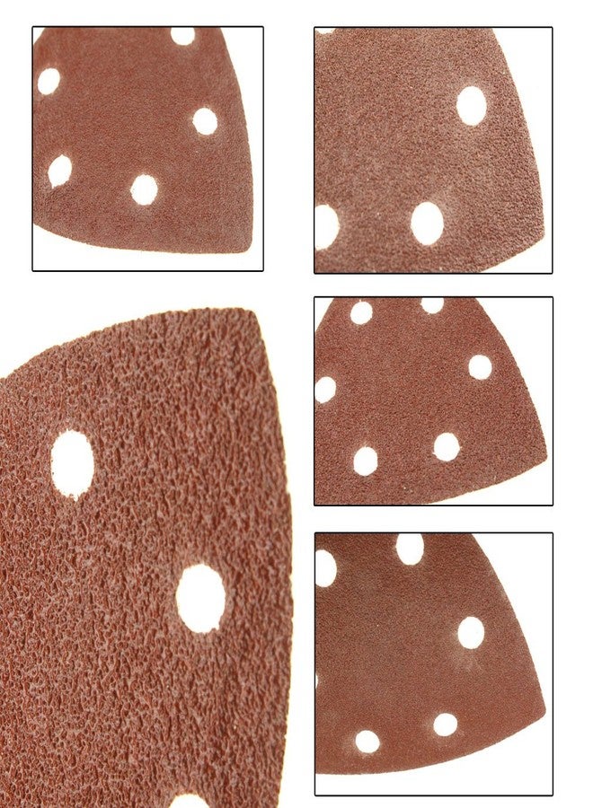 SING F LTD 100pcs Orbit Sanding Sandpaper 90mm Triangle Discs 6 Bores 40 60 80 100 120 Grit - Image 2