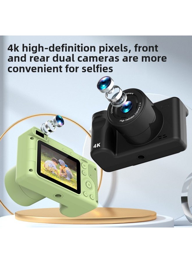 Generic - HD Mini Digital Camera Student Home Camera Student Self-timer Camera HD Card Machine-Body Color:Black HD Display Dual Lens - Image 1