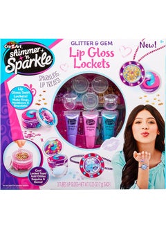 Cra-Z-Art CraZArt Shimmer n Sparkle Glitter  Gem Lip Gloss Lockets DIY Activity Set DIY Lip Gloss Maker Birthday for Ages 8 and Up 