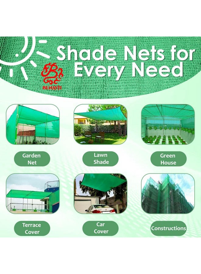 BENAVJI Green Shade Net, 50% UV Sun Protection, for Terrace, Garden, Green House, Balcony, & Gardening Multipurpose Agro Netting Size 10FT X 10FT - Image 2