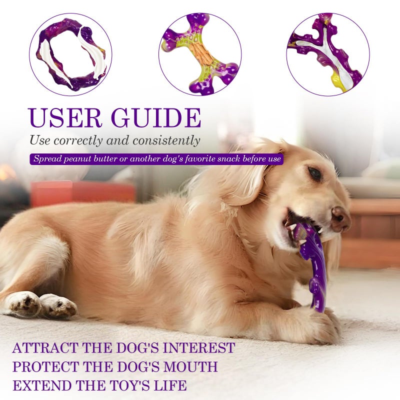 Frienhund Tough Dog Toys for Aggressive Chewers 3 Pack, Indestructible Dog Toy for Large Dogs, Dog Chew Toys to Keep Them Busy, Dog Bones for 15-100lbs Puppy/Medium/Large Breeds, Interactive Dog Toys - Image 5