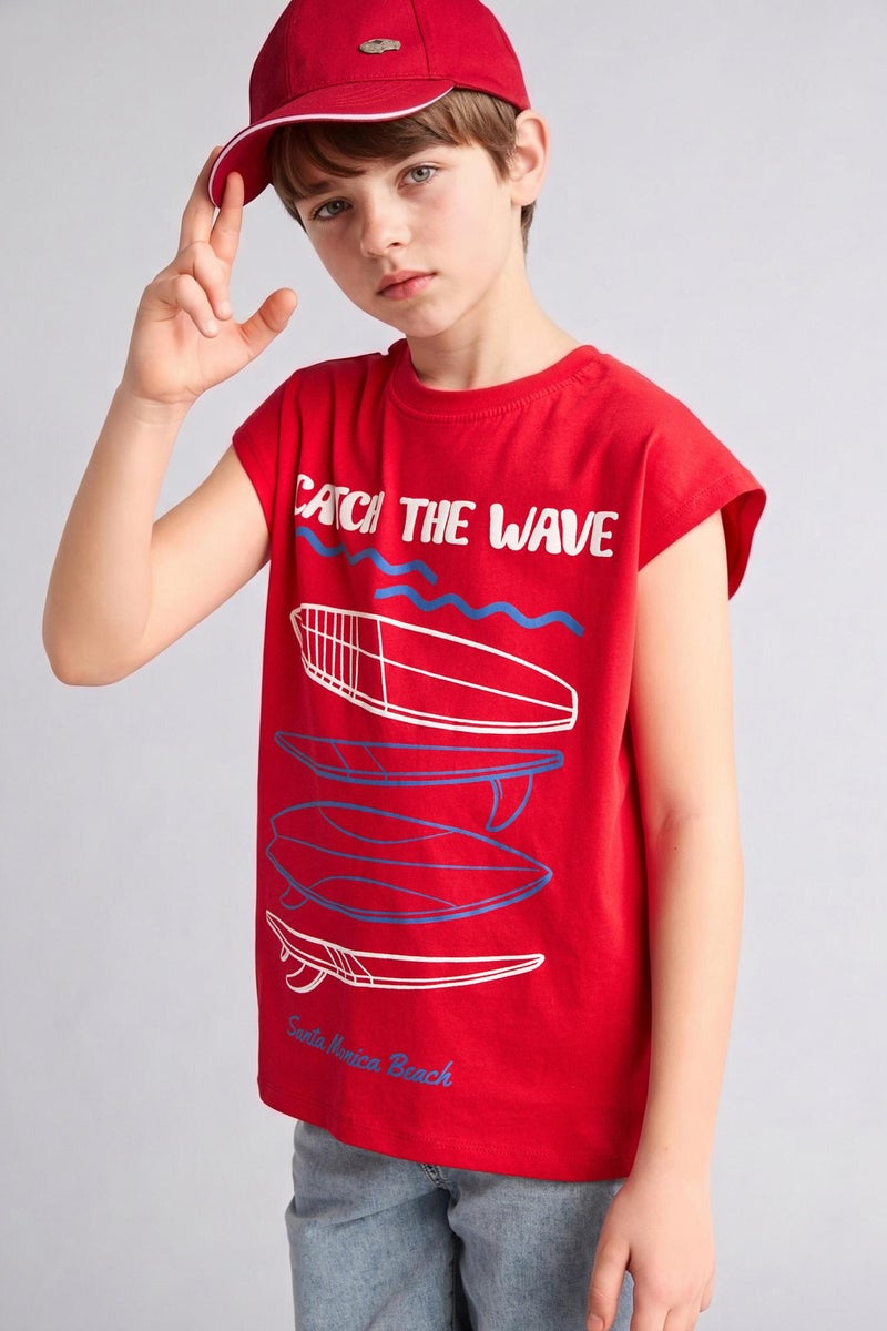 DeFacto Red Boy Boy Oversize Fit Tank Top Casual - Image 1
