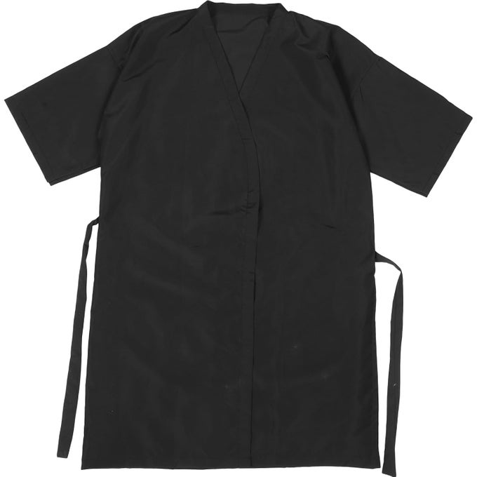 SALON CLIENT GOWN ROBES CAPE HAIR SALON HAIR CUTTING SMOCK FOR CLIENTS KIMONO STYLE (BLACK)