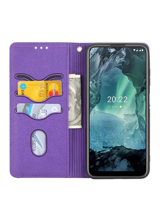 اس-توب جراب لهاتف Nokia G21 / G11 مصنوع من جلد البولي يوريثان المغناطيسي مع خياطة منسوجة - Image 4