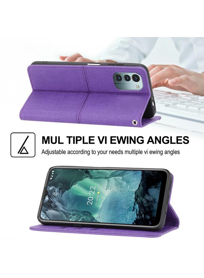 اس-توب جراب لهاتف Nokia G21 / G11 مصنوع من جلد البولي يوريثان المغناطيسي مع خياطة منسوجة - Image 5