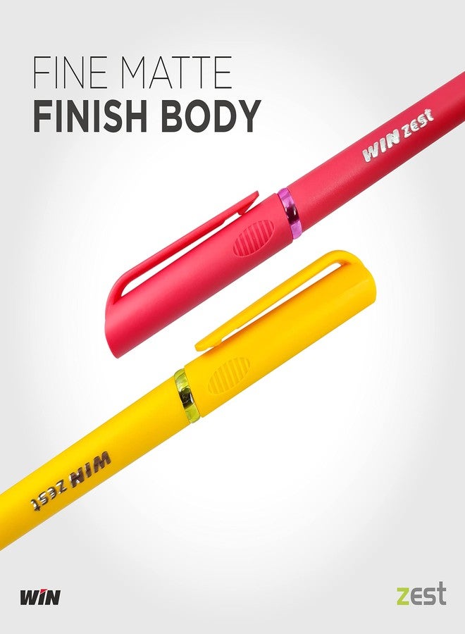 دبليو آي أن أقلام حبر جاف وين زيست | 40 قلمًا، حبر أزرق | رأس 0.7 مم لتدفق سلس للحبر | قبضة مريحة للكتابة لفترات طويلة | مجموعة بألوان مختلفة للهيكل | كتابة سلسة وسريعة | مثالية للاستخدام في المدرسة والجامعة والامتحانات والمكتب والأعمال - Image 2