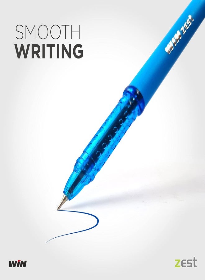 دبليو آي أن أقلام حبر جاف وين زيست | 40 قلمًا، حبر أزرق | رأس 0.7 مم لتدفق سلس للحبر | قبضة مريحة للكتابة لفترات طويلة | مجموعة بألوان مختلفة للهيكل | كتابة سلسة وسريعة | مثالية للاستخدام في المدرسة والجامعة والامتحانات والمكتب والأعمال - Image 3