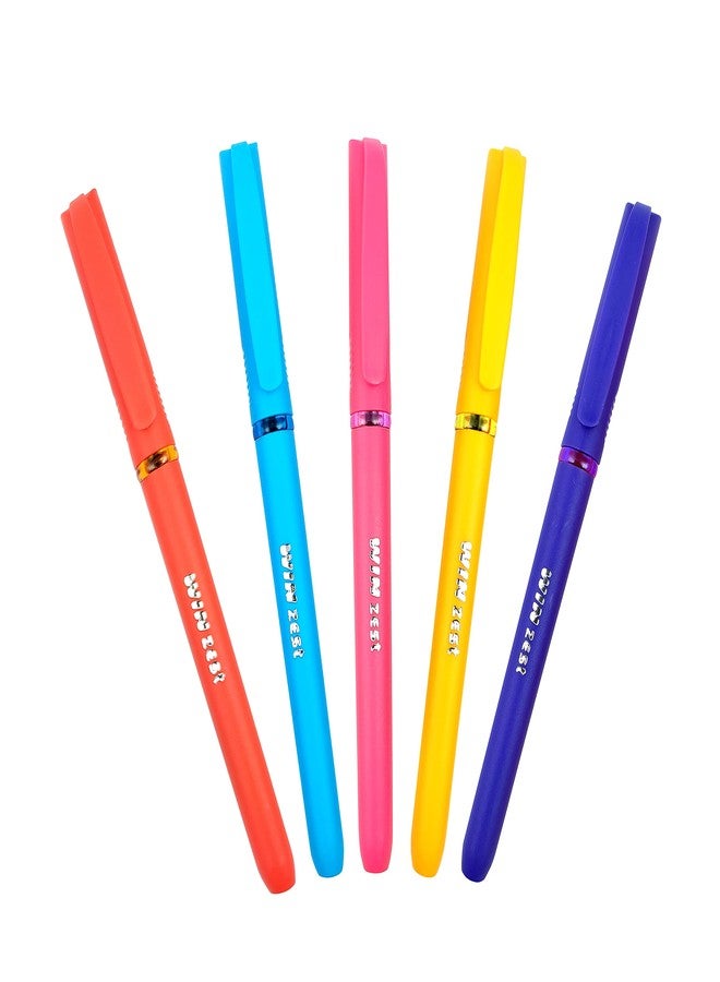 دبليو آي أن أقلام حبر جاف وين زيست | 40 قلمًا، حبر أزرق | رأس 0.7 مم لتدفق سلس للحبر | قبضة مريحة للكتابة لفترات طويلة | مجموعة بألوان مختلفة للهيكل | كتابة سلسة وسريعة | مثالية للاستخدام في المدرسة والجامعة والامتحانات والمكتب والأعمال - Image 1