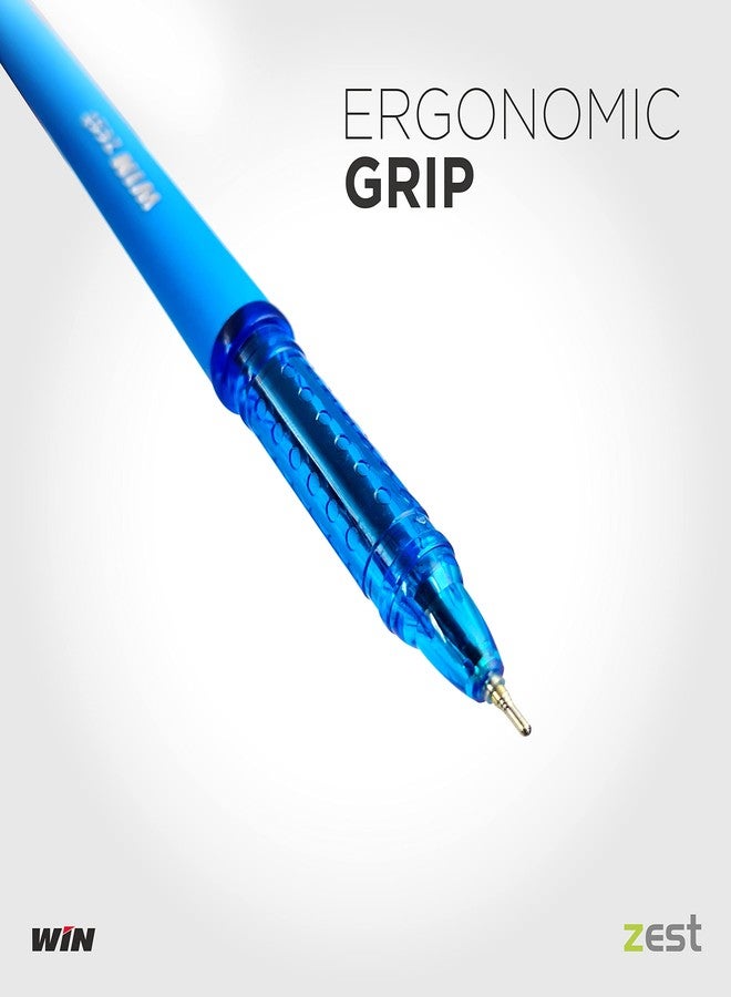 دبليو آي أن أقلام حبر جاف وين زيست | 40 قلمًا، حبر أزرق | رأس 0.7 مم لتدفق سلس للحبر | قبضة مريحة للكتابة لفترات طويلة | مجموعة بألوان مختلفة للهيكل | كتابة سلسة وسريعة | مثالية للاستخدام في المدرسة والجامعة والامتحانات والمكتب والأعمال - Image 5