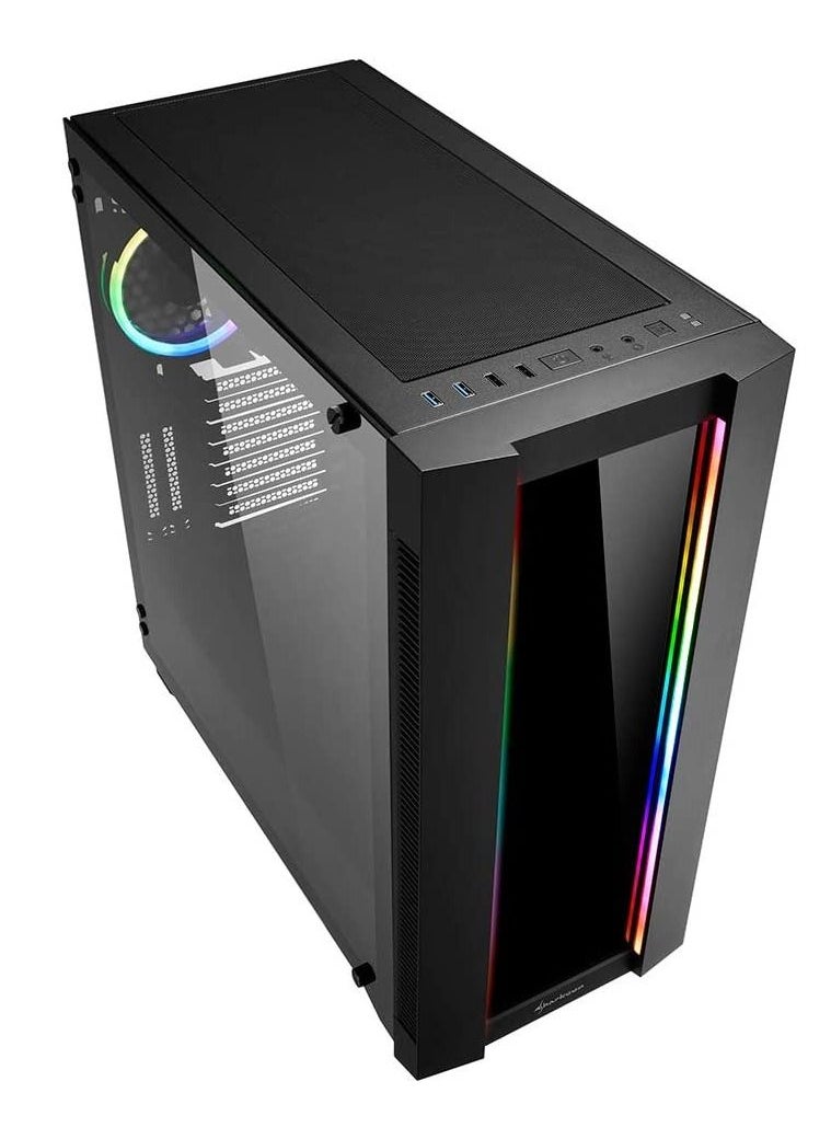 Sharkoon - Sharkoon Ses Ca200G Elite Shark Tower Pc/Computer Case With Led Lights - Black - Image 1