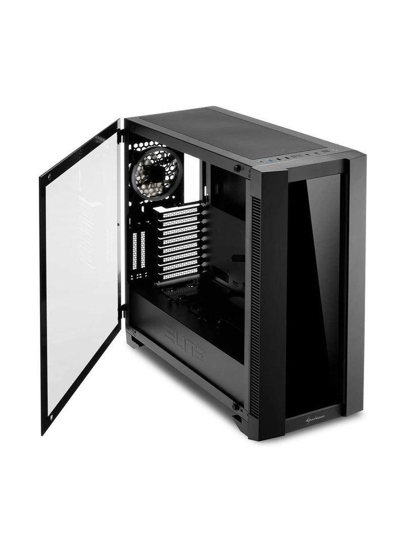 Sharkoon - Sharkoon Ses Ca200G Elite Shark Tower Pc/Computer Case With Led Lights - Black - Image 1