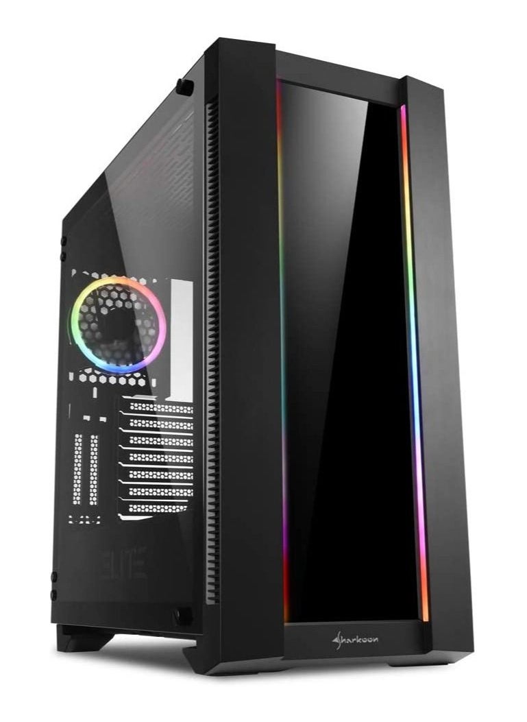 Sharkoon - Sharkoon Ses Ca200G Elite Shark Tower Pc/Computer Case With Led Lights - Black - Image 1
