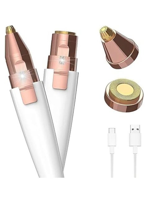 اداة تشذيب الوجه و الحواجب 2*1، مزيل شعر الشفاه العلوية، قابلة لاعادة الشحن بمنفذ USb