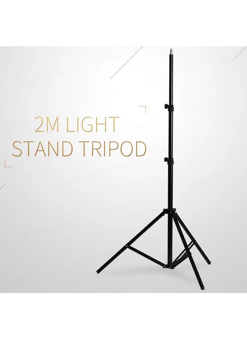 Generic - MF-3308 Camera Tripod with 360° 3 WAY Rotating Head and Stable Metal Brackets, Adjustable Angles, Portable Design - Black - Image 1