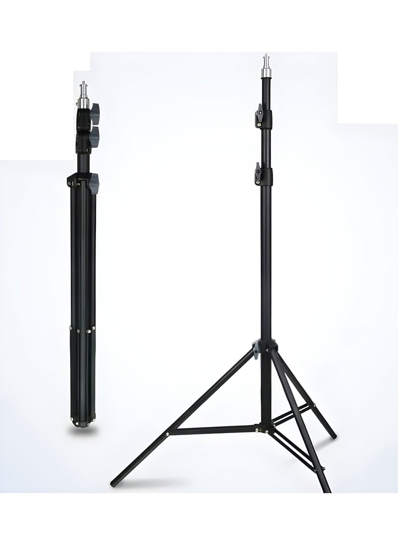 Generic - MF-3308 Camera Tripod with 360° 3 WAY Rotating Head and Stable Metal Brackets, Adjustable Angles, Portable Design - Black - Image 1