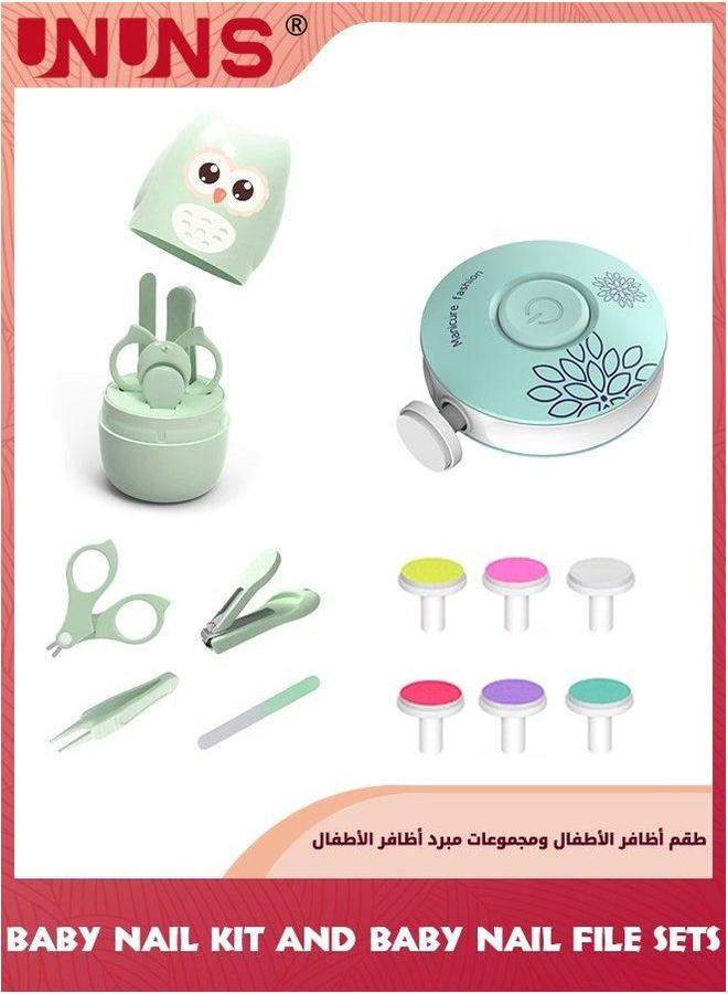 يو إن يو إن أس Baby Nail Kit,Baby Trimmer Buffer Set,Baby Clipper Set For Newborn Toddler Adult Toes,Electric Handheld Grinder Silent Clipper,Fingernails Care Polish Kit Adults - Image 1
