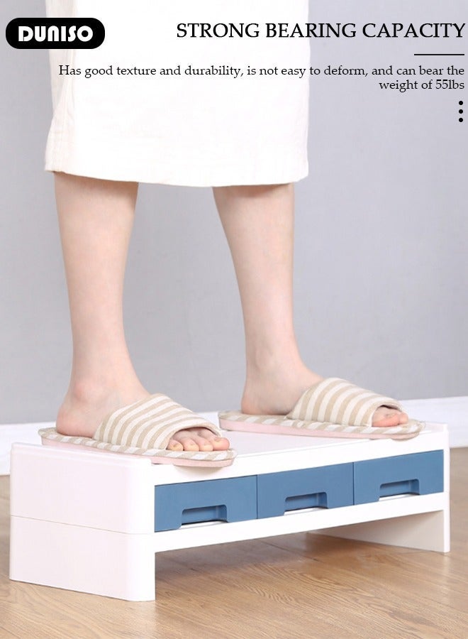 DUNISO 2-Tier Computer Monitor Stand Riser with drawers, Save Space for Home and Office ,Adjustable Desktop Storage Organizer for Computer, Printer and Cellphone,Used in Office and Home - Image 5