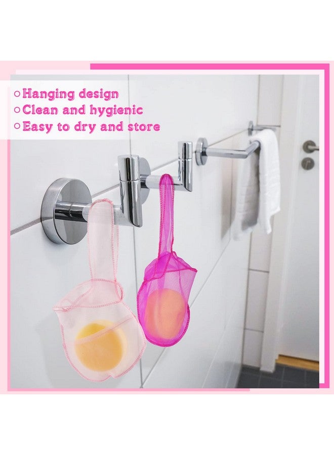 Nuanchu 2 Pcs Bar Soap Saver Bag Beauty Shampoo Conditioner Bar Pouch Rabbit Shape Travel Soap Holder Loofah Bubble Foam Net Savers Recycled Mesh Soap Bag(Light Pink, Rose Pink,14X7.8'') - Image 5