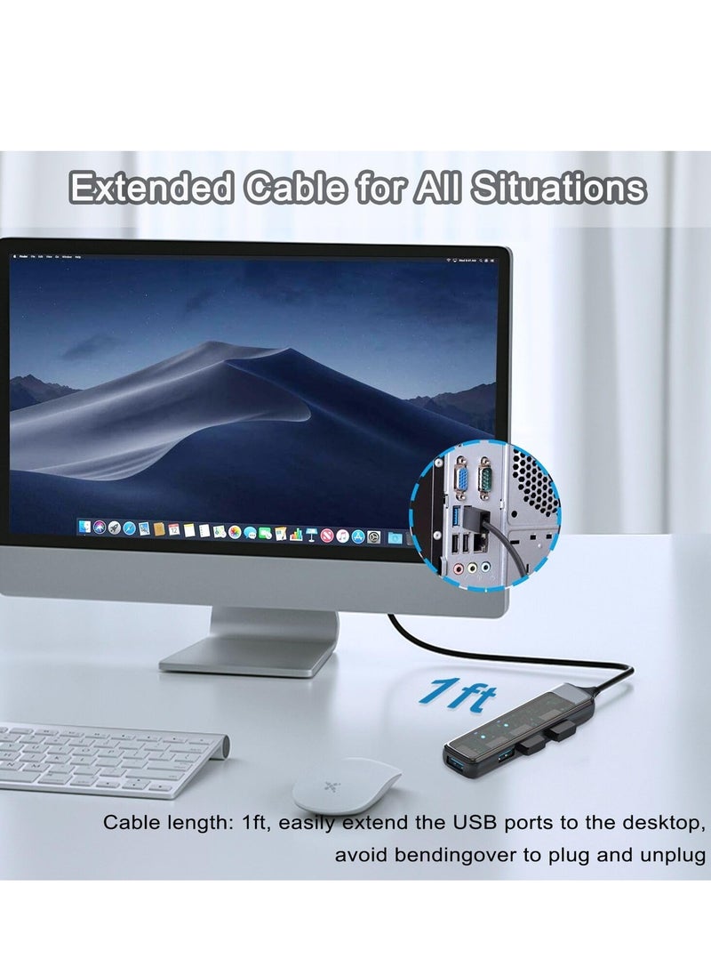 Generic - Transparent USB 3.0 Hub, 4-Port USB Splitter & Extender for Laptop, PC, PS4/5, Xbox, Flash Drive, HDD, Printer, Camera, Keyboard, Mouse - High-Speed Data Transfer & Versatile Connectivity - Image 1