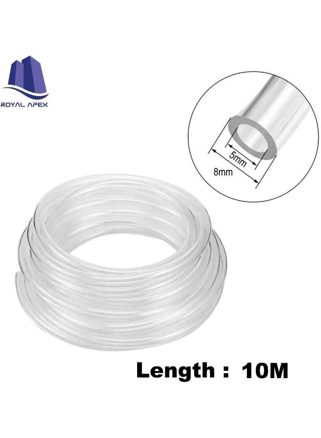 Royal Apex Pu Polyurethane Flexible Pneumatic Tubing Food Grade Multipurpose Tube For Beer Line Kegerator Wine Airline Tubing For Aquarium Air Water Hose Fuel Line. 8X5Mm Clear 10M  - Image 2