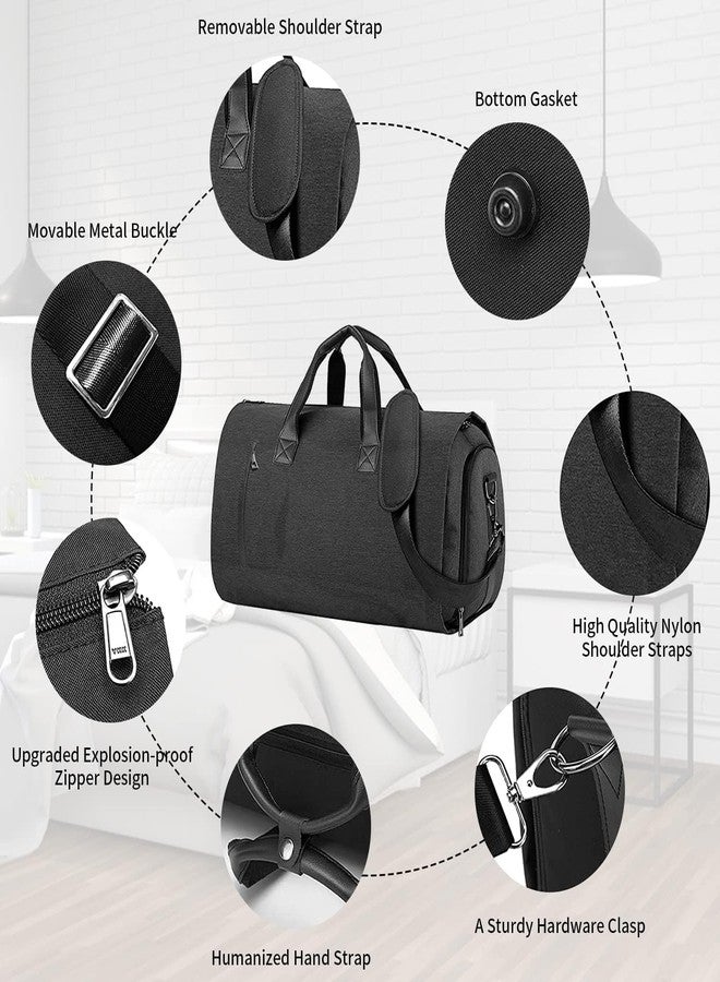 Handcuffs Garment Duffel Bag Convertible Large Carry On Bags for Travel with Shoulder Strap | Hanging Suit Luggage Bag for Men & Women | Business Travelling Gifts (Black) - Image 4
