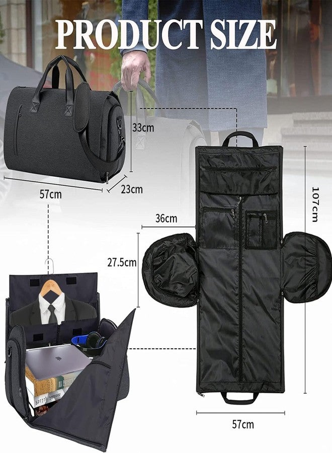 Handcuffs Garment Duffel Bag Convertible Large Carry On Bags for Travel with Shoulder Strap | Hanging Suit Luggage Bag for Men & Women | Business Travelling Gifts (Black) - Image 3