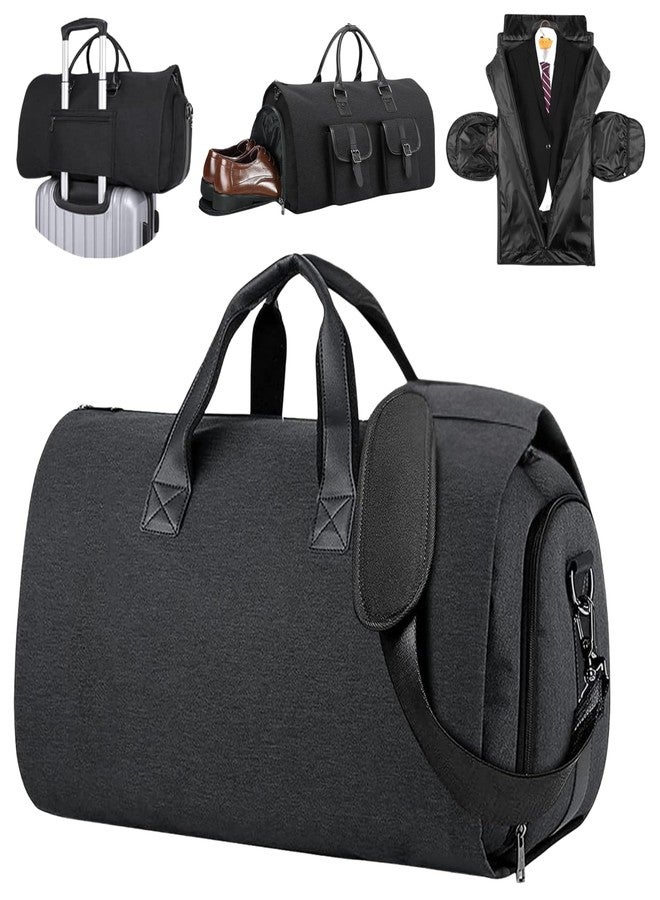 Handcuffs Garment Duffel Bag Convertible Large Carry On Bags for Travel with Shoulder Strap | Hanging Suit Luggage Bag for Men & Women | Business Travelling Gifts (Black) - Image 1