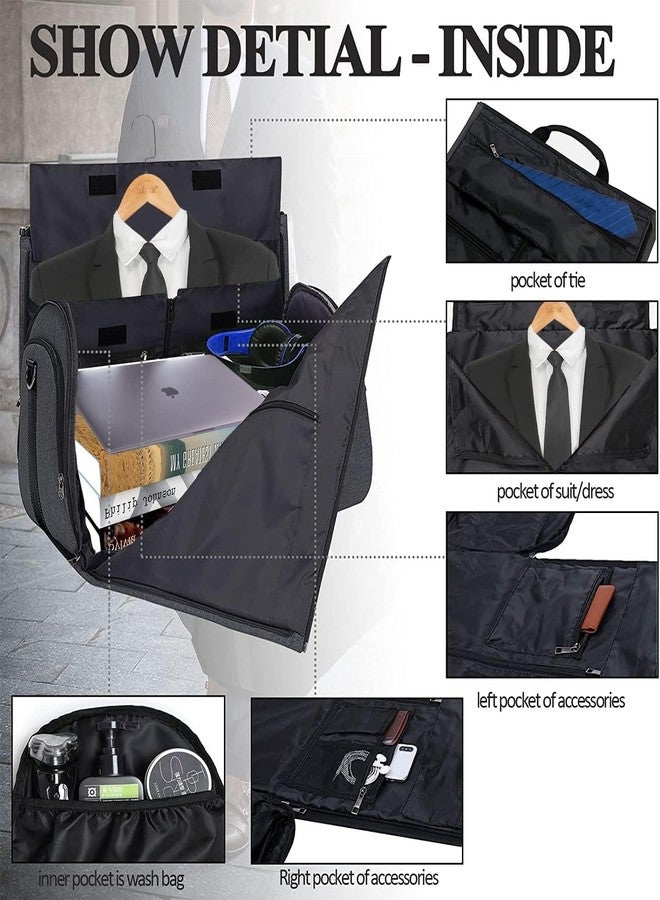 Handcuffs Garment Duffel Bag Convertible Large Carry On Bags for Travel with Shoulder Strap | Hanging Suit Luggage Bag for Men & Women | Business Travelling Gifts (Black) - Image 5