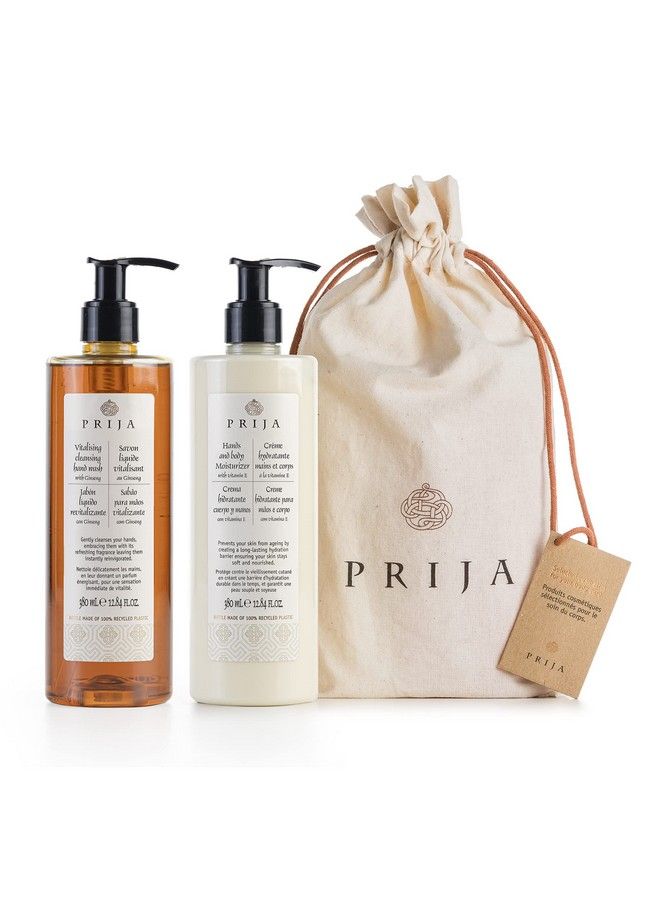 Prija Everyday Treatment Gift Pack Contains Vitalizing Cleansing Hand Wash With Ginseng And Hands And Body Moisturizer With Vitamin E  Vegan Friendly  Dermatologically Tested - Image 2