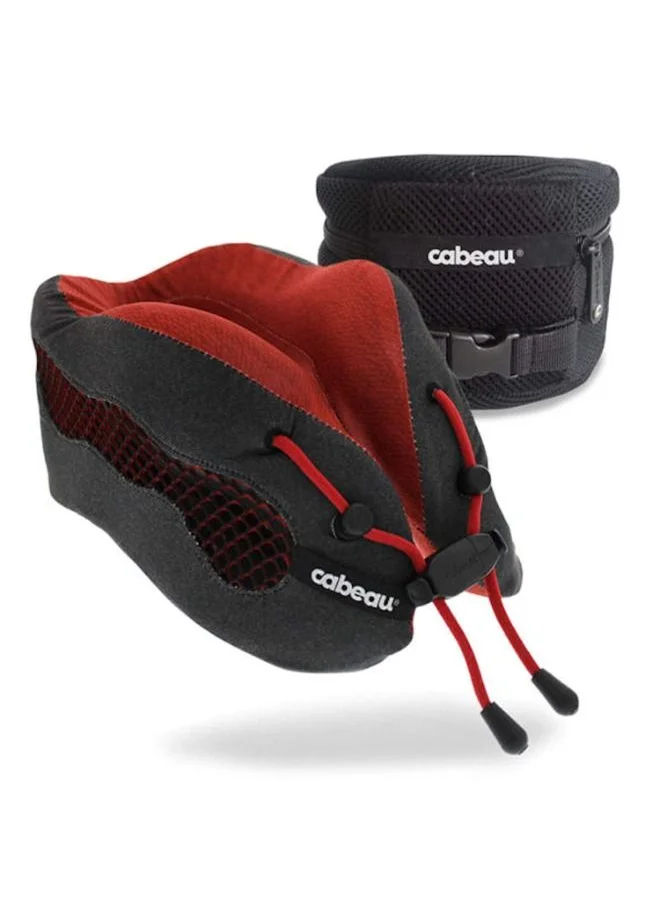 Cabeau Evolution Cool 2.0 Travel Pillow, Air Circulating Head and Neck Memory Foam Cooling Travel Pillow - Red